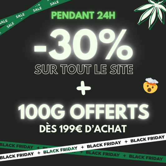 Black Friday en El Mayorista CBD : 30% de descuento en toda la web + ¡100g gratis!
