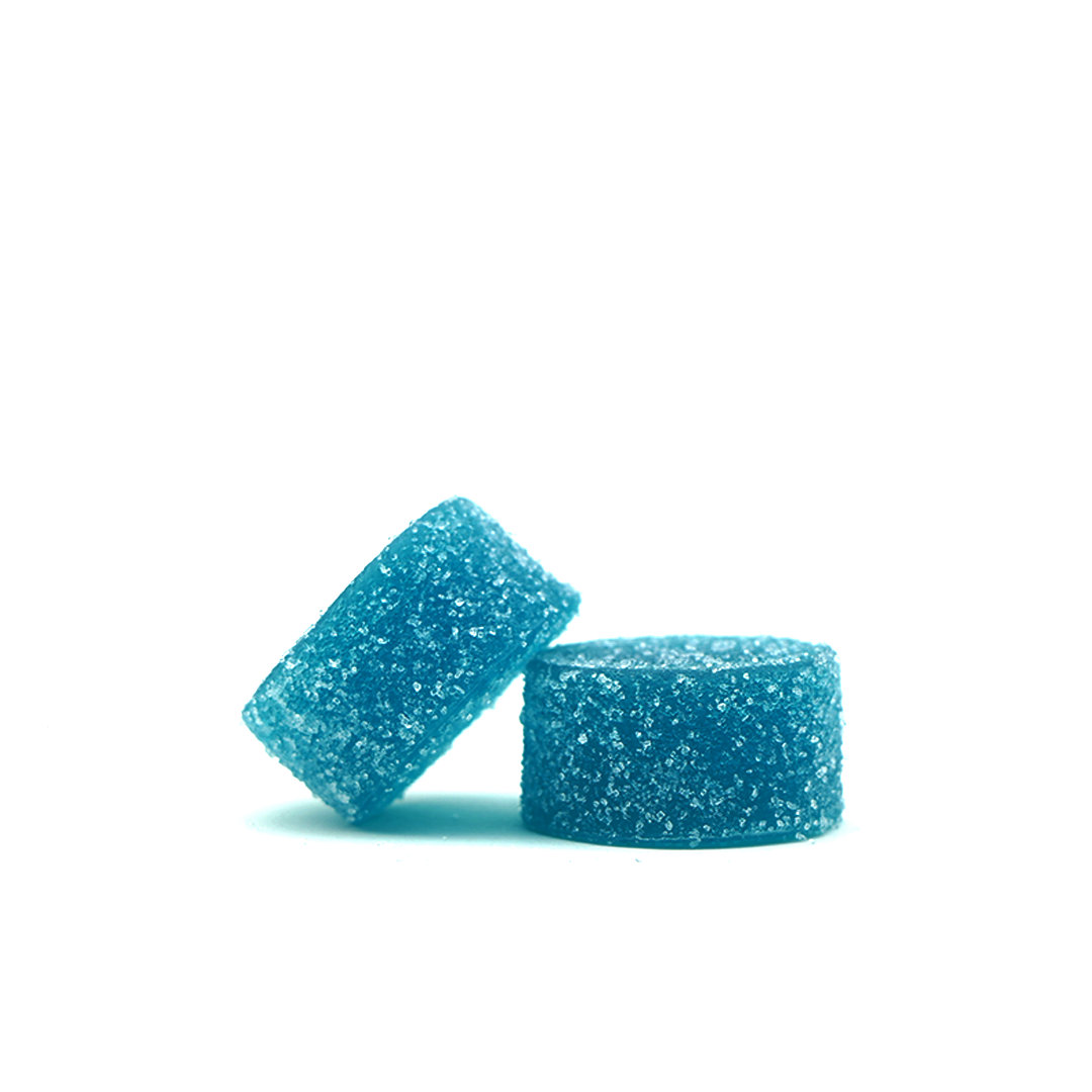 THC 25 mg en CBD 25 mg snoepjes - Blue razz đ«